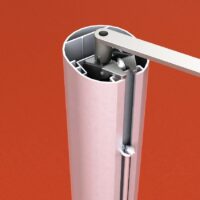 Tennispfosten aus Aluminium (Paar), mit innenliegender Spannvorrichtung, eloxiert, Profil: 100 x 120 mm von artec