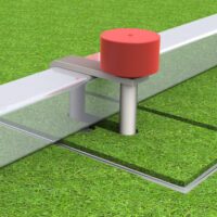 Klemmbodenhülse Spezial, mit festverbundenem Kippdeckel, patentgeschützt von artec Sportgeräte, mit festverbundenem Kippdeckel, abscgließbar, patentgeschützt von artec Sportgeräte