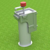 Klemmbodenhülse Spezial, mit festverbundenem Kippdeckel, patentgeschützt von artec Sportgeräte