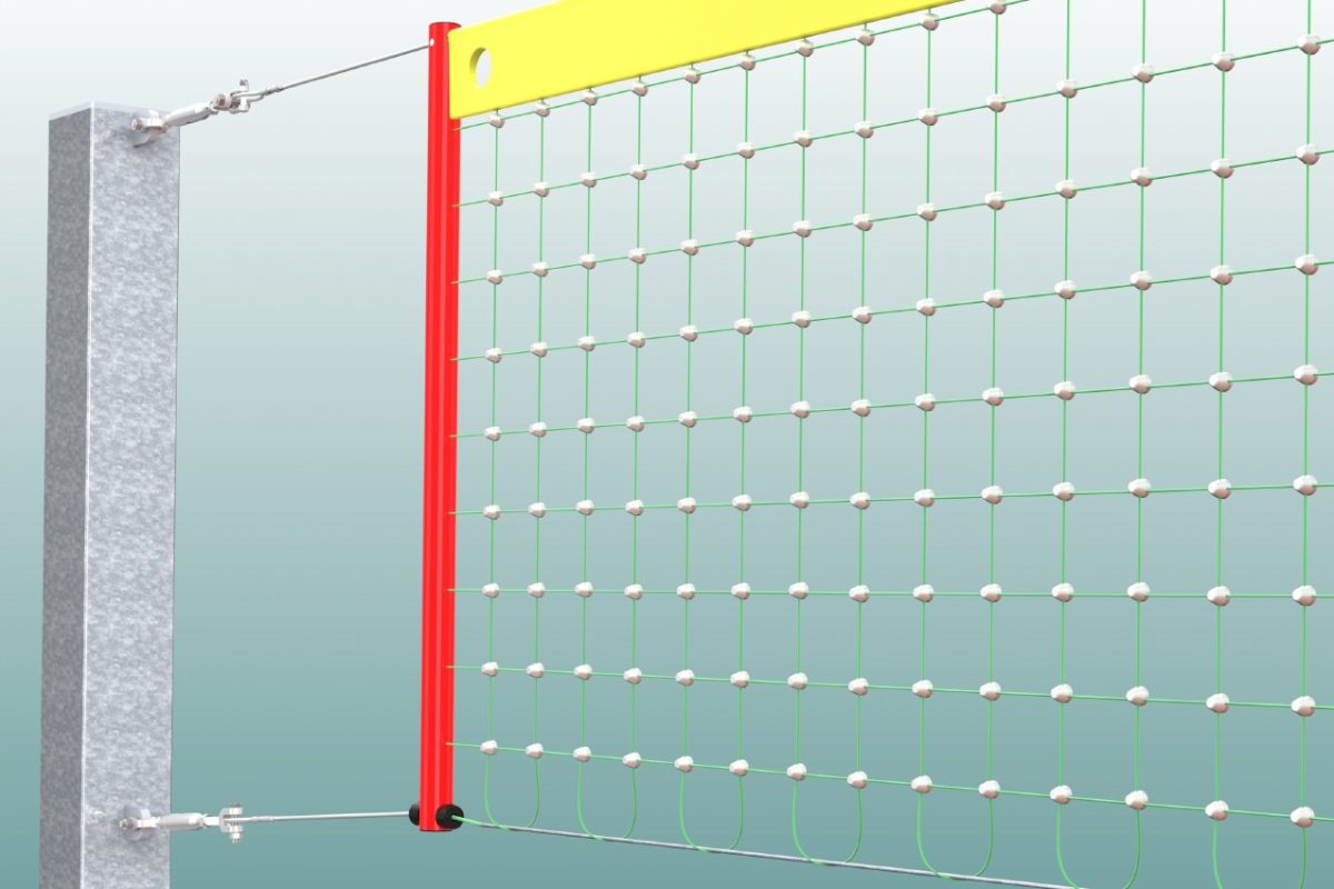 Volleyballnetz Dralo aus PA-ummanteltem Stahlseil, Maschenweite: 100 x 100 mm von artec Sportgeräte