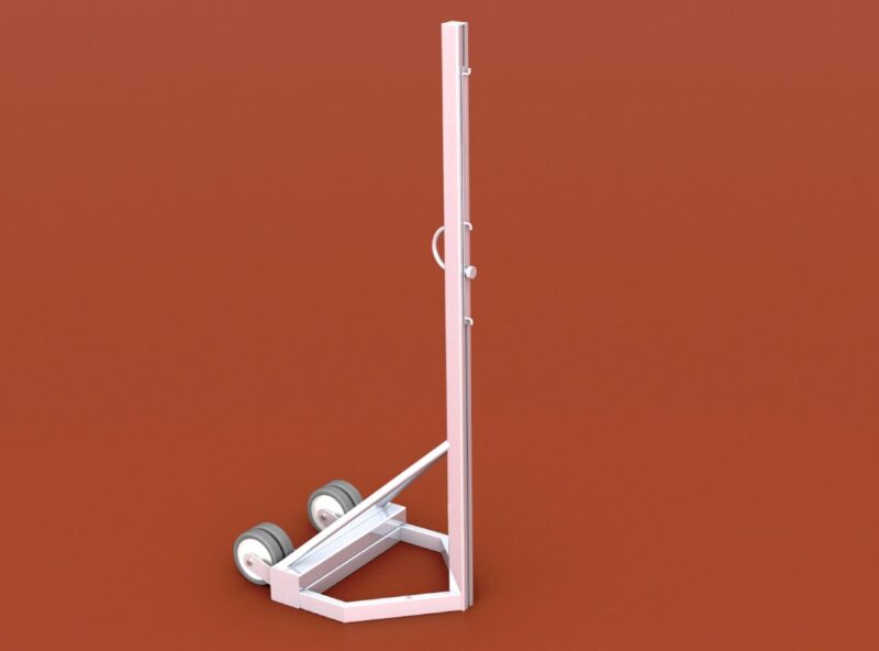 Mobile Volleyballanlage aus Aluminium in Mehrzweckausführung, Profil: 80 x 80 mm