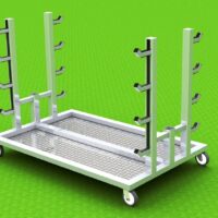 Wagen für Volleyballpfosten, Transport und Aufbewahrung