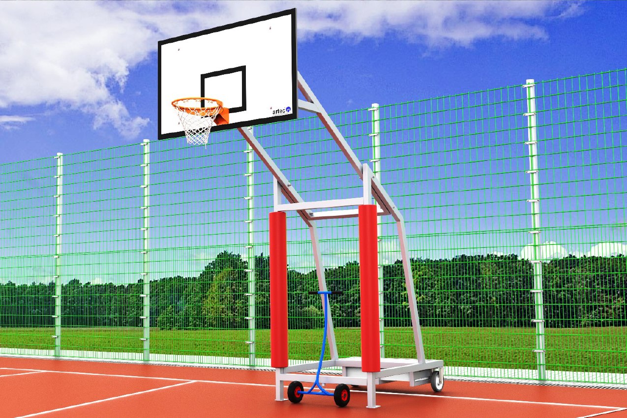 Schutzpolster für mobile Basketball - Anlagen von artec Sportgeräte