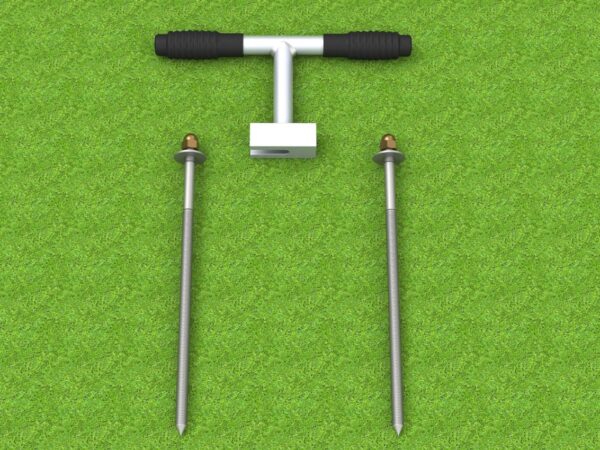 Erdanker - Nägel für Tore, zur Verankerung von Toren im Boden, mit Aushebegerät, von artec