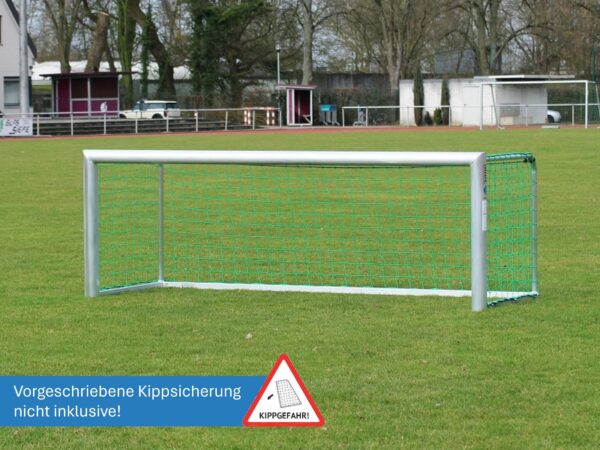 Mini-Fußballtor mit ovalem Profil und eingefräster Netzaufhängung