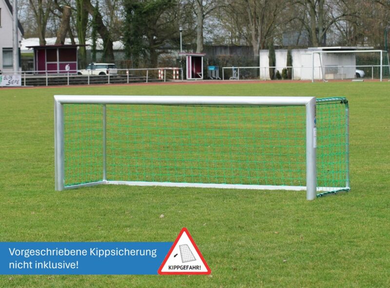 Mini-Fußballtor mit ovalem Profil und eingefräster Netzaufhängung