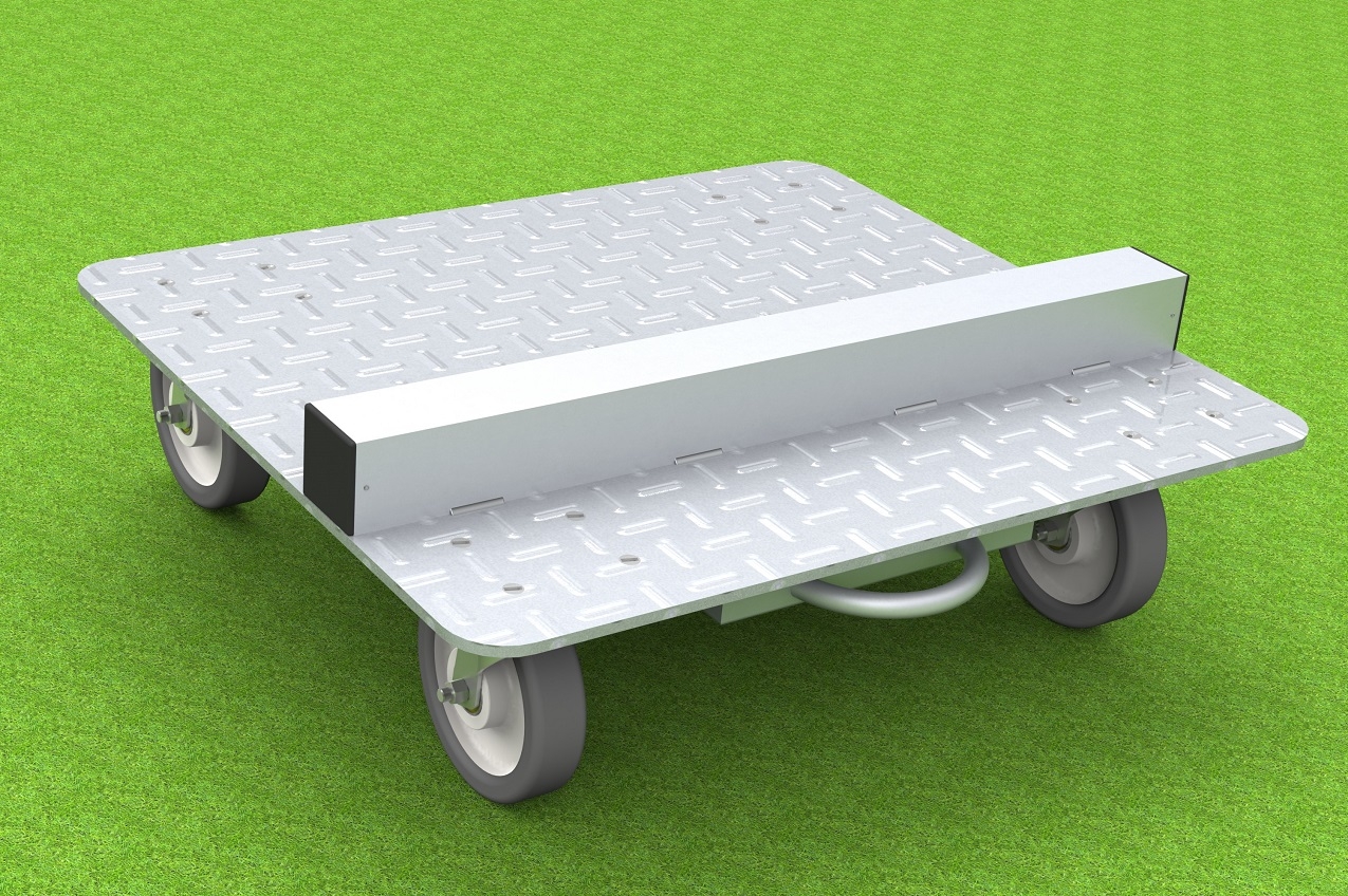 Transportwagen für Betreuerkabinen mit lenkbaren Polyamidrädern
