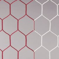 Fußballtornetz mit wabenförmigen Maschen in rot/weiß