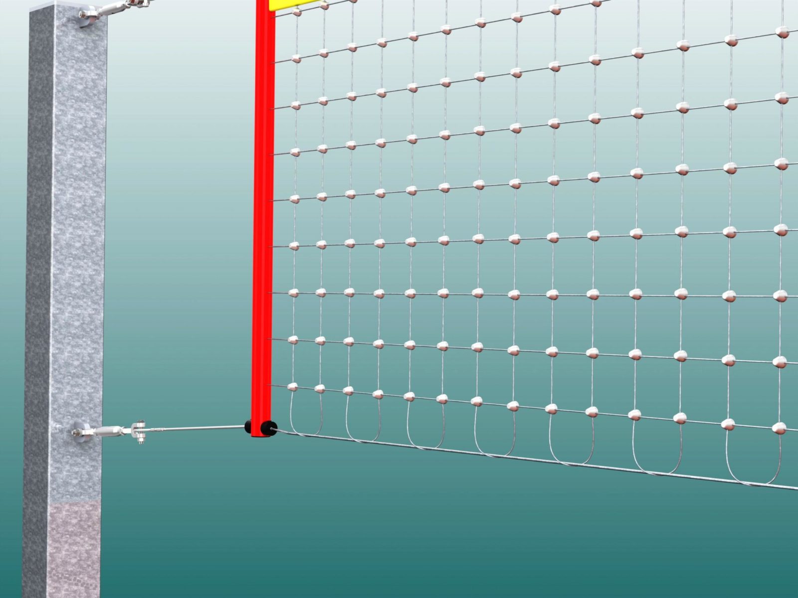 Volleyballnetz Dralo aus Stahldrahtseil