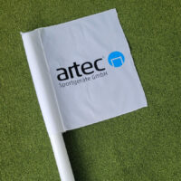 Gratis Eckfahnentuch mit artec-Logo